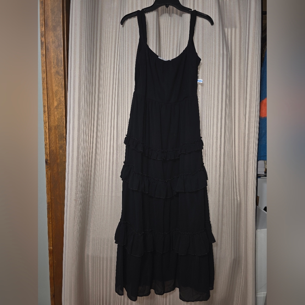 Petal & Pup Black Ruffled Maxi Dress